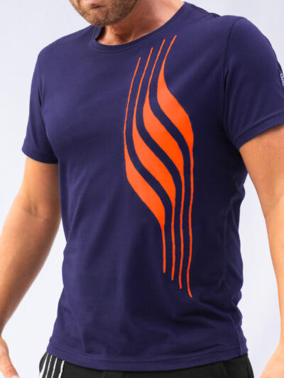 Men T-Shirt purple orange layered